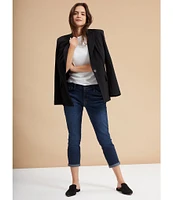 Code Bleu Classic Straight Leg 5-Pocket Rolled Hem Cropped Boyfriend Jeans