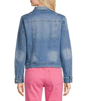 Code Bleu Embroidered Point Collar Long Sleeve Classic Jacket