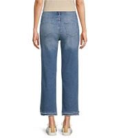 Code Bleu High Rise Straight Double Fray Hem Ankle Jeans