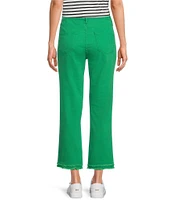 Code Bleu High-Rise Straight-Leg Double Frayed Hem Ankle Jeans