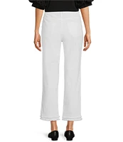 Code Bleu High-Rise Straight-Leg Double Frayed Hem Ankle Jeans