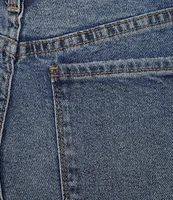 Code Bleu Hollywood Waist High Rise Wide Leg Cuffed Cropped Jeans