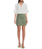 Code Bleu Mid Rise Stretch Denim Skort