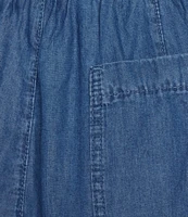 Code Bleu Ombre Smocked Waistband Slim Fit Straight Leg Pants