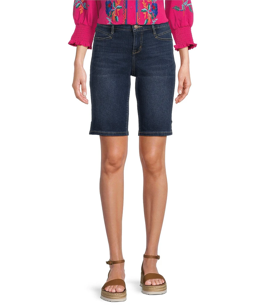 Code Bleu Petite Size Chelsea Stretch Denim Bermuda Shorts