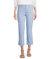 Code Bleu Petite Size Chelsea High-Rise Micro Snap Hem Capri Jeans