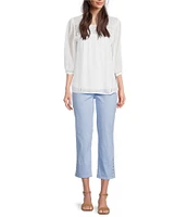 Code Bleu Petite Size Chelsea High-Rise Micro Snap Hem Capri Jeans