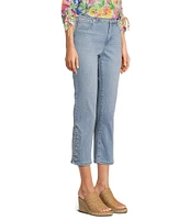 Code Bleu Petite Size Chelsea High Rise Snap Hem Capri Jeans