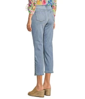 Code Bleu Petite Size Chelsea High Rise Snap Hem Capri Jeans