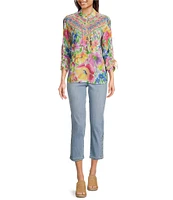 Code Bleu Petite Size Chelsea High Rise Snap Hem Capri Jeans