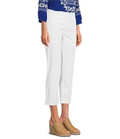 Code Bleu Petite Size Chelsea High Rise Snap Hem Capri Jeans