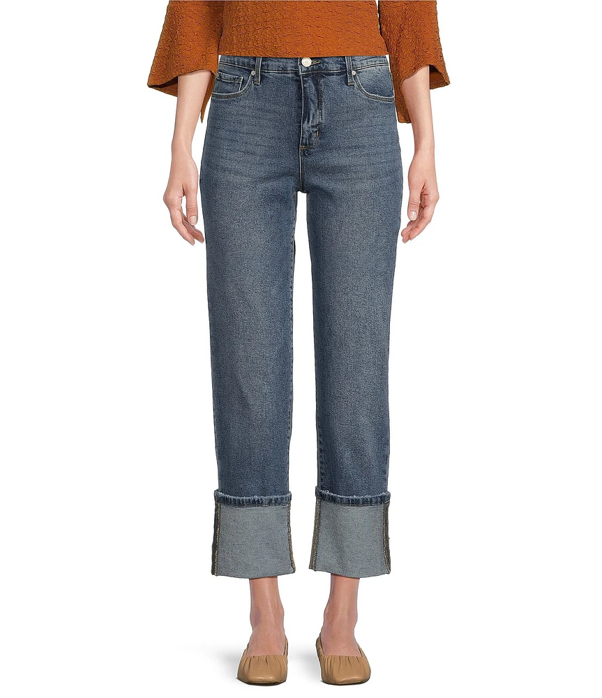 Code Bleu Petite Size High Rise Cropped Boyfriend Jeans