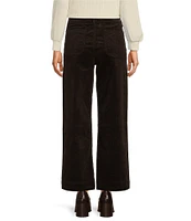 Code Bleu Petite Corduroy High Rise Wide Leg Patch Pocket Jean