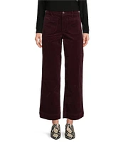 Code Bleu Petite Corduroy High Rise Wide Leg Patch Pocket Jean