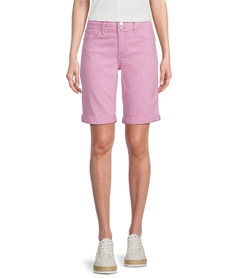 Code Bleu Petite Size Soho Stretch Denim Roll Cuff Hem Bermuda Shorts