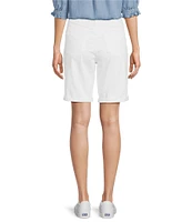 Code Bleu Petite Size Soho Stretch Denim Roll Cuff Hem Bermuda Shorts