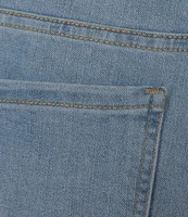 Code Bleu Petite Size Soho Twill High-Waist Fray Cuff Hem Capri Jeans