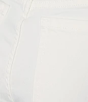 Code Bleu Petite Size Soho Twill Mid-Rise Fray Cuff Hem Capri Jeans