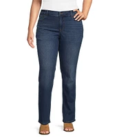 Code Bleu Plus Size Chelsea High Rise Denim Wash Straight Leg Jeans