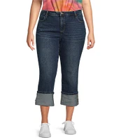 Code Bleu Plus Size High Rise Cropped Boyfriend Jeans