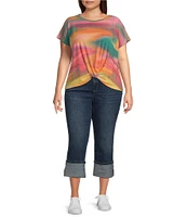 Code Bleu Plus Size High Rise Cropped Boyfriend Jeans