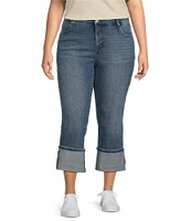 Code Bleu Plus Size High Rise Cropped Boyfriend Jeans