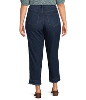 Code Bleu Plus Size High-Rise Straight Leg Double Frayed Hem Ankle Jeans