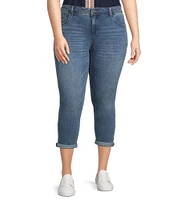 Code Bleu Plus Size Rolled Cuff Weekend Jeans