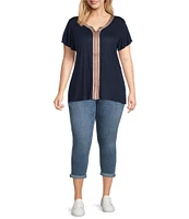 Code Bleu Plus Size Rolled Cuff Weekend Jeans