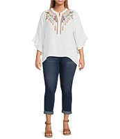 Code Bleu Plus Size Rolled Cuff Weekend Jeans