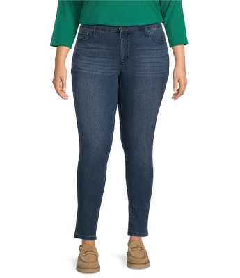 Code Bleu Plus Size Soho Straight Slim Mid Rise Denim Jeans