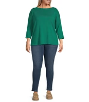 Code Bleu Plus Size Soho Straight Slim Mid Rise Denim Jeans