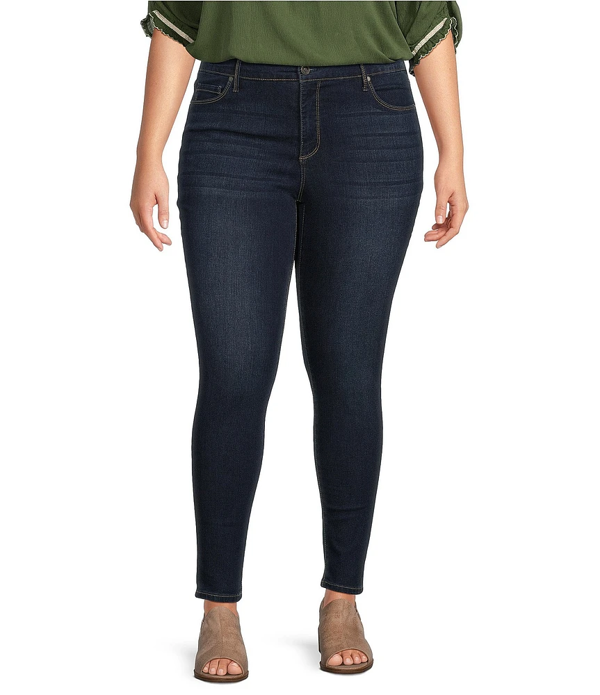 Code Bleu Plus Size Soho Stretch Mid Rise Skinny Leg Denim Jeans