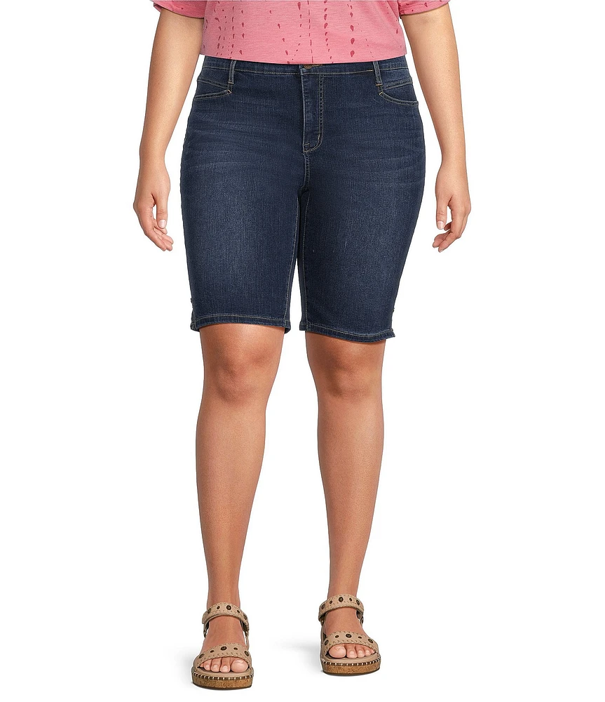 Code Bleu Plus Size Stretch Denim Bermuda Shorts