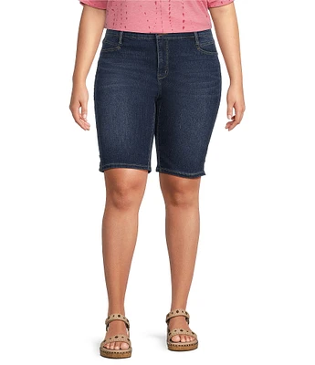 Code Bleu Plus Size Stretch Denim Bermuda Shorts