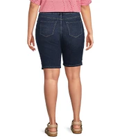 Code Bleu Plus Size Stretch Denim Bermuda Shorts