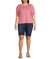 Code Bleu Plus Size Stretch Denim Bermuda Shorts