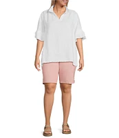 Code Bleu Plus Size Stretch Denim Bermuda Shorts