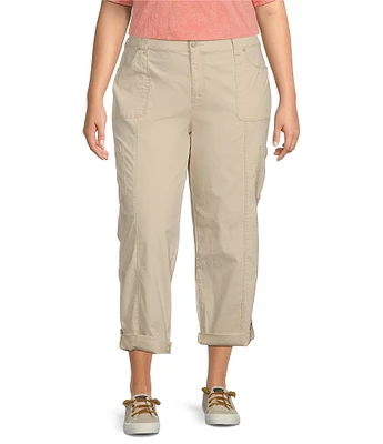 Code Bleu Plus Size Tapered Leg Mid Rise Convertible Cargo Pants