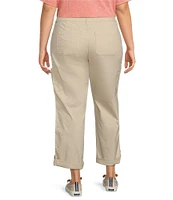 Code Bleu Plus Size Tapered Leg Mid Rise Convertible Cargo Pants