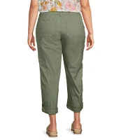 Code Bleu Plus Size Tapered Leg Mid Rise Convertible Cargo Pants