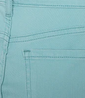 Code Bleu Soho High Rise Skinny Leg Double Waistband Frayed Cuff Capri Jeans