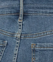 Code Bleu Soho High Rise Skinny Leg Double Waistband Frayed Capri Jeans