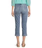 Code Bleu Soho High Rise Skinny Leg Double Waistband Frayed Capri Jeans