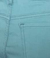 Code Bleu Stretch Denim Soho High Rise Stacked Waist Double Button Bermuda Shorts