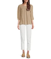 Code Bleu Weekend Stretch Denim High Rise Embroidered Boyfriend Jeans