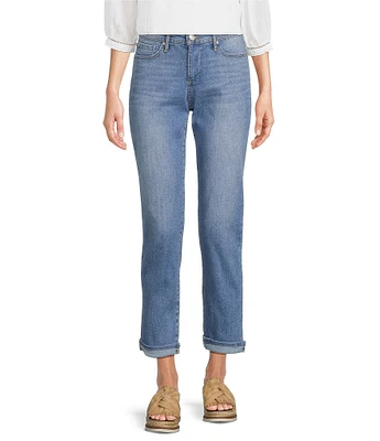 Code Bleu Weekend Stretch Denim High Rise Embroidered Boyfriend Jeans