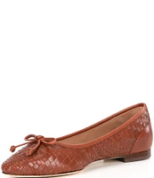 Cole Haan Chlea Woven Leather Ballet Bow Flats