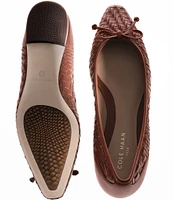 Cole Haan Chlea Woven Leather Ballet Bow Flats