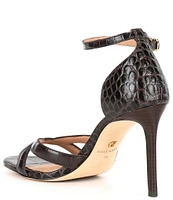 Cole Haan Christena Crocodile Print Leather Dress Sandals